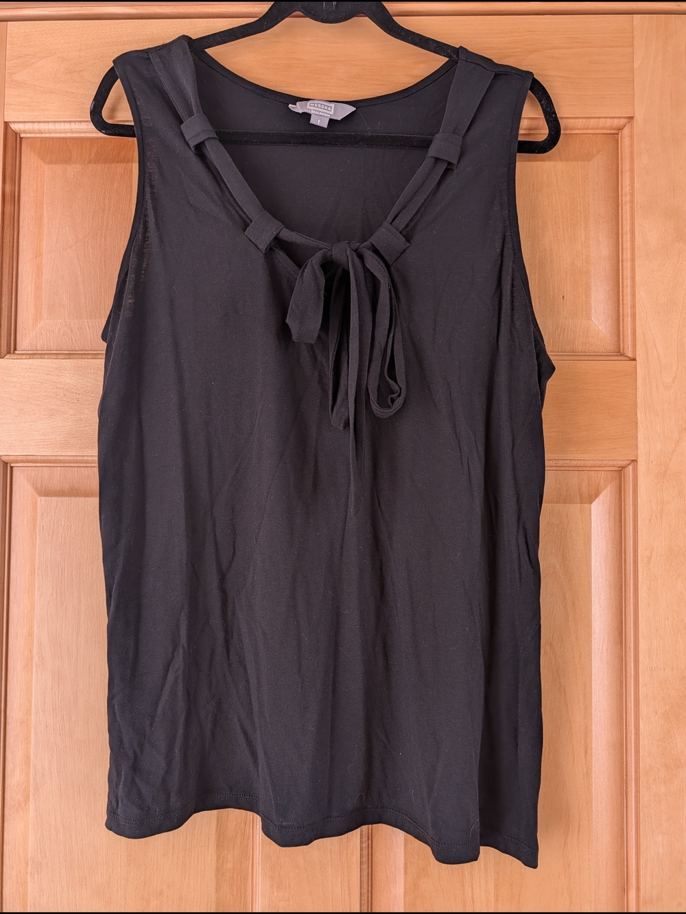 Merona Black Sleeveless Tie-Front Camisole